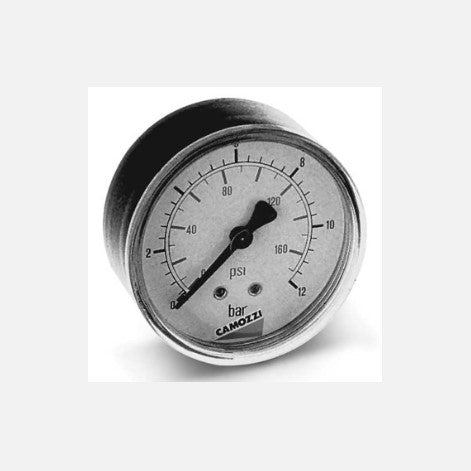 Pressure gauge - 53mm diam - rear entry - 0-12 bar